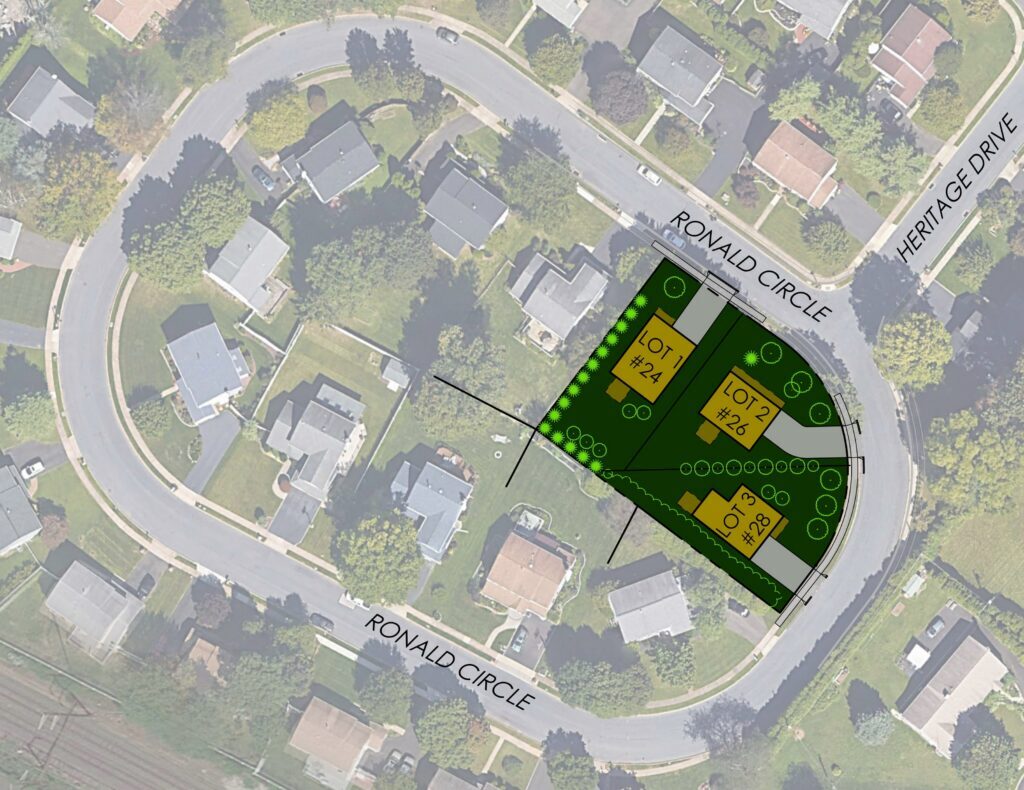 Site plan rendering showing a proposed residential development