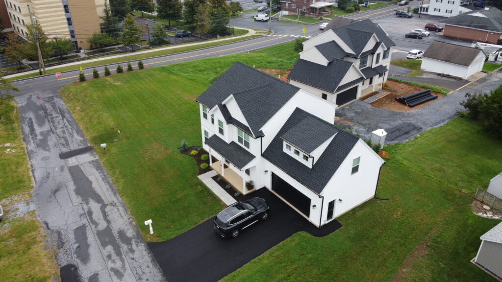 Case Study: Hershey Infill Development An aerial view of two new homes