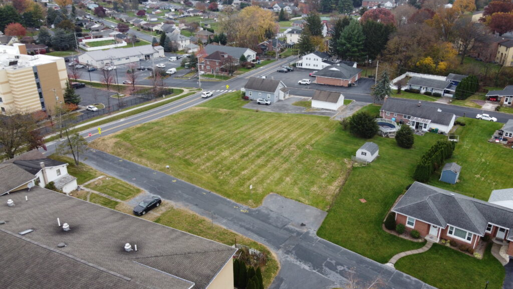 Case Study: Hershey Infill Development An aerial view of a vacant lot